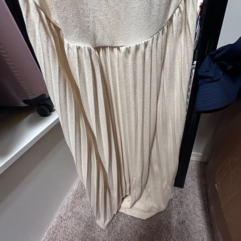 Field of Dreams Lioness Cream Off-Shoulder Maxi Dress
